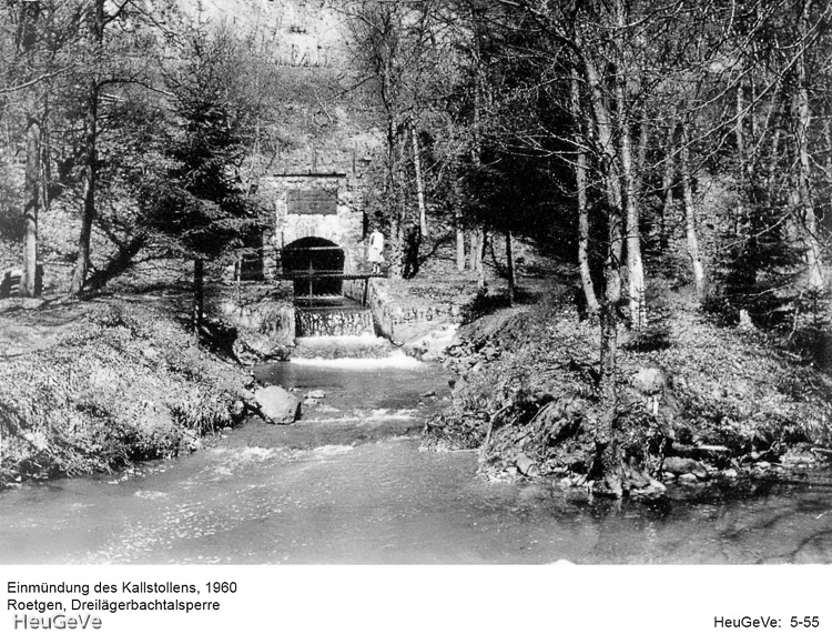 Einmündung des Kallstollens, 1960